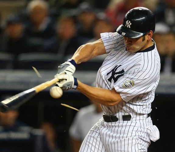 johnny damon yankees 2009. New York Yankees batter Johnny