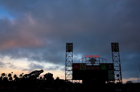 When it gets dark, I go home! San Francisco Giants home stadium AT&T Park in San Francisco, California sits empty in the late afternoon on May 11, 2007. (Photo by Brad Mangin)