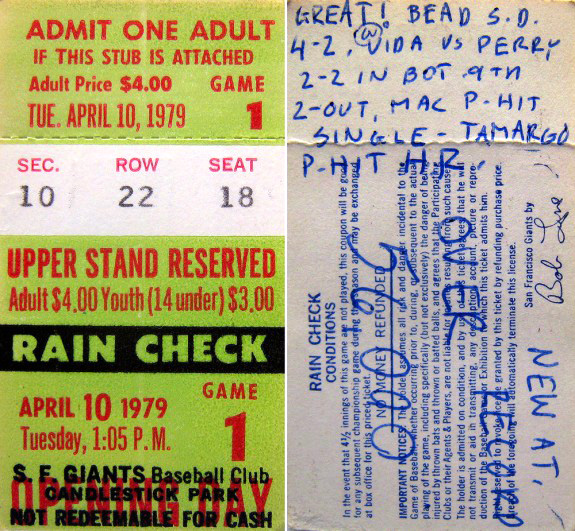 SAN FRANCISCO GIANTS 2001 Unused Ticket Panel Tie Breaker Games