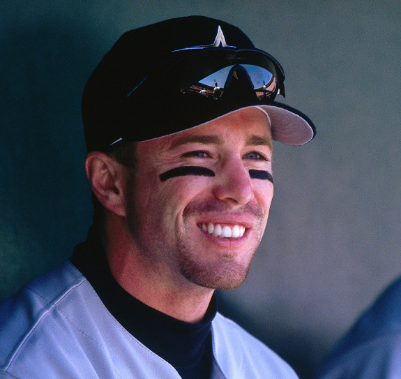 SAN FRANCISCO, CA - Jeff Bagwell of the Houston Astros watches from the dugout during a game against the San Francisco Giants at Candlestick Park in San Francisco, California in 1995. Photo by Brad Mangin